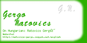 gergo matovics business card